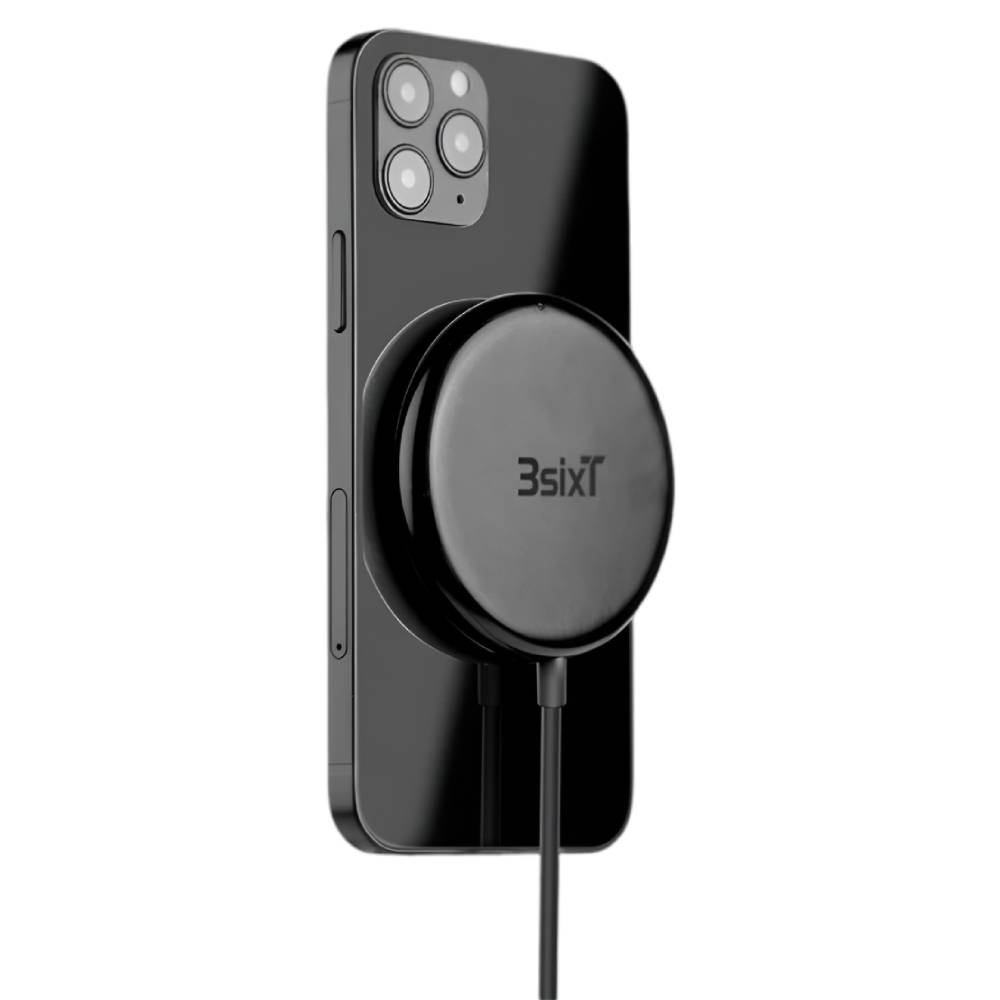3sixT 15W Magnetic Wireless Charger – Black