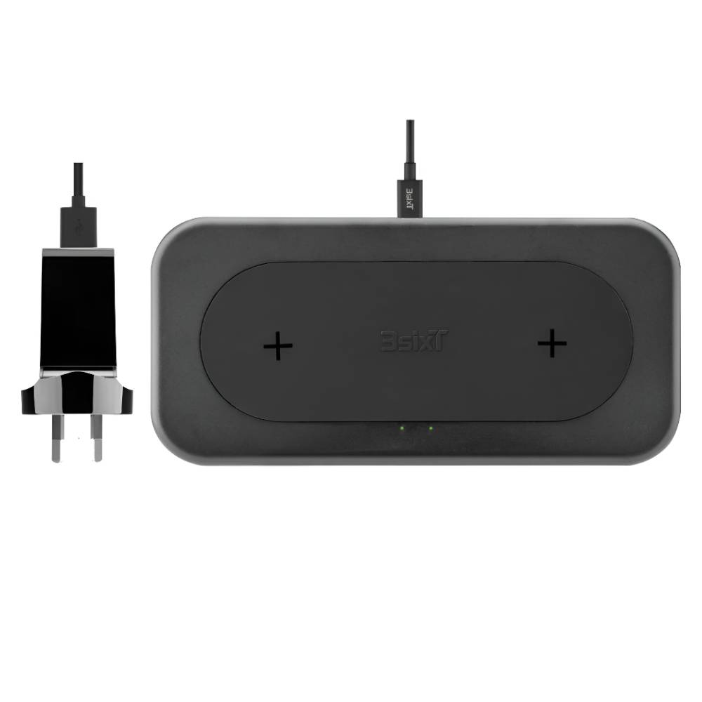 3sixT Karma 15W Dual Wireless Charger with Adapter – Black