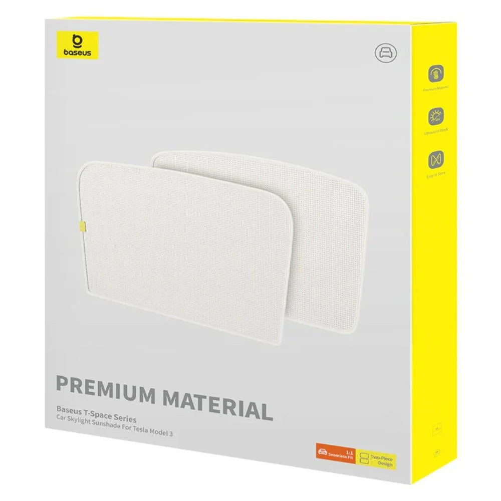 Baseus T-Space Series Car Skylight Sunshade For Tesla Model 3 (White)