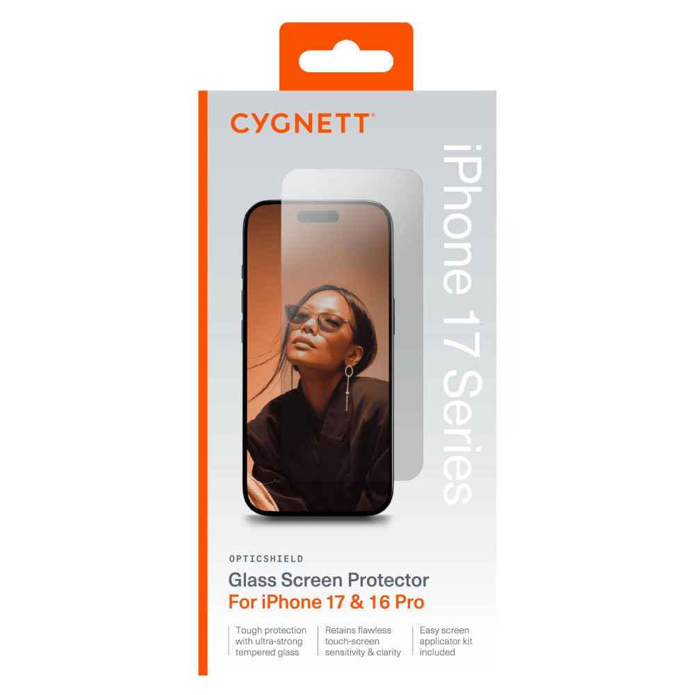 Cygnett OpticShield Glass (Suits iPhone 17/ 16 Pro) - Clear