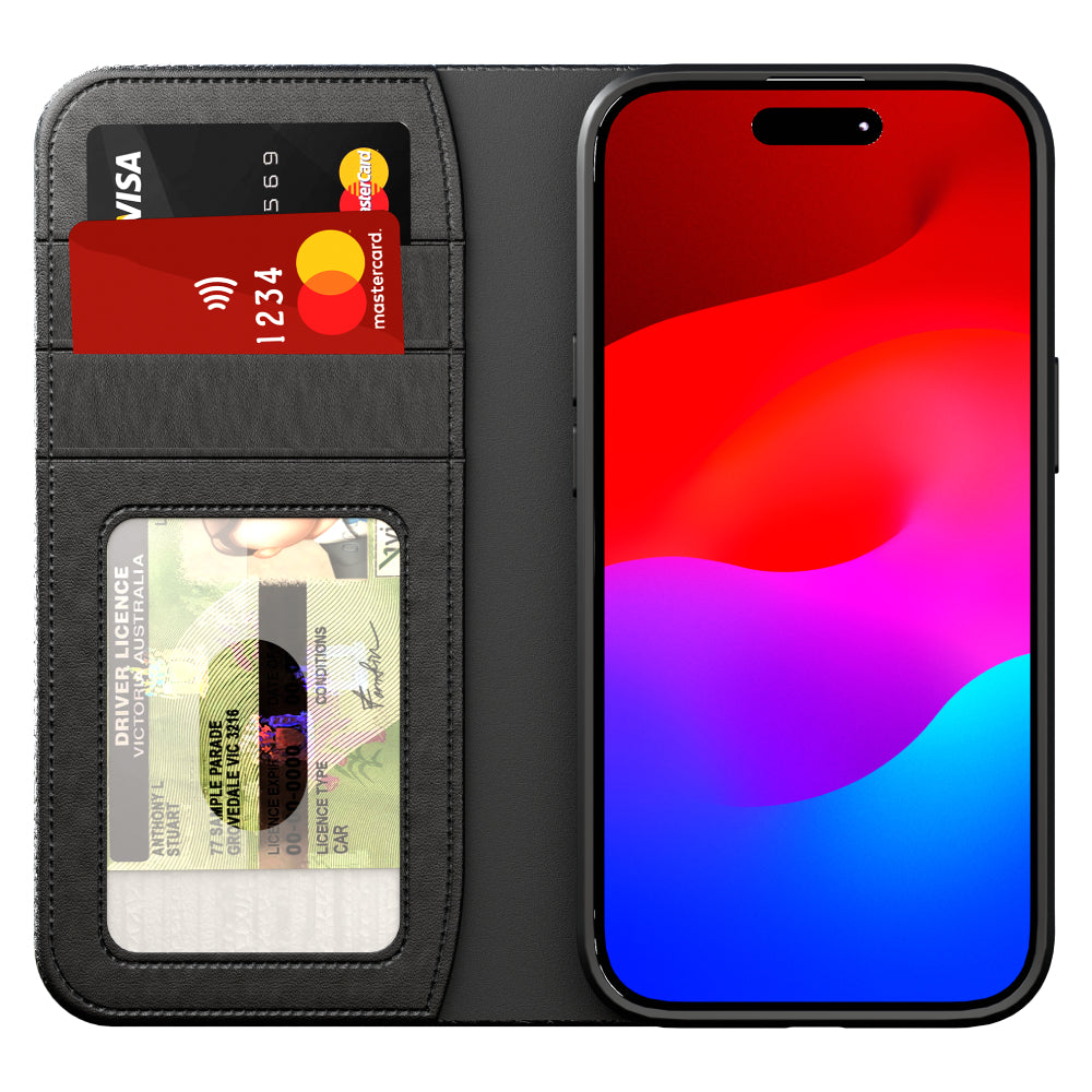 Cygnett Urban Wallet Case For iPhone 15 Pro - Black