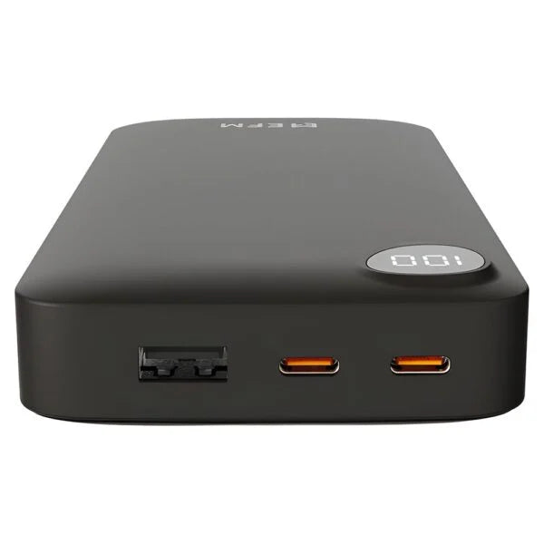 EFM 20,000mAh Essential Power Bank with Digital Display – Black