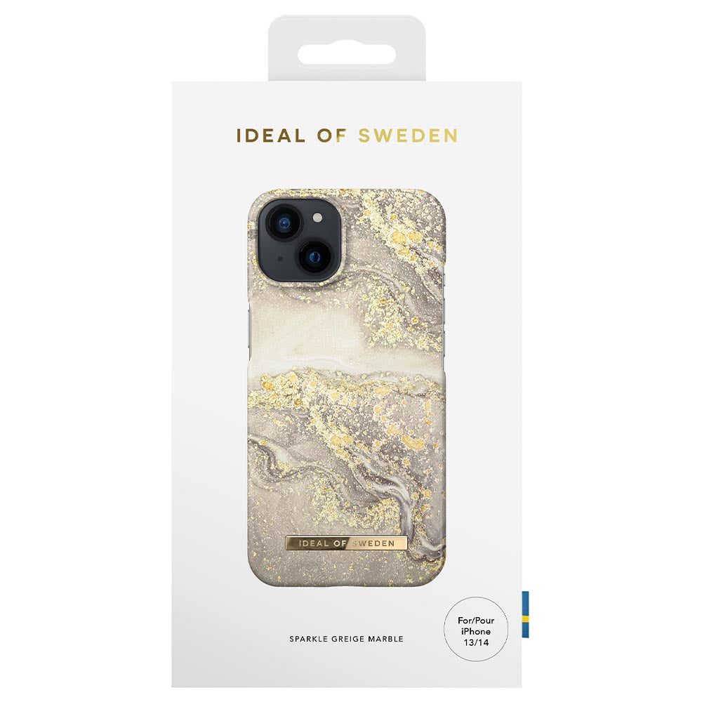 Ideal Of Sweden Fashion Case For iPhone 13 - Sparkle Greige Marble