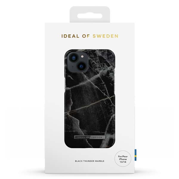 Ideal of Sweden Fashion MagSafe Black Thunder Marble Case For iPhone 14 Plus