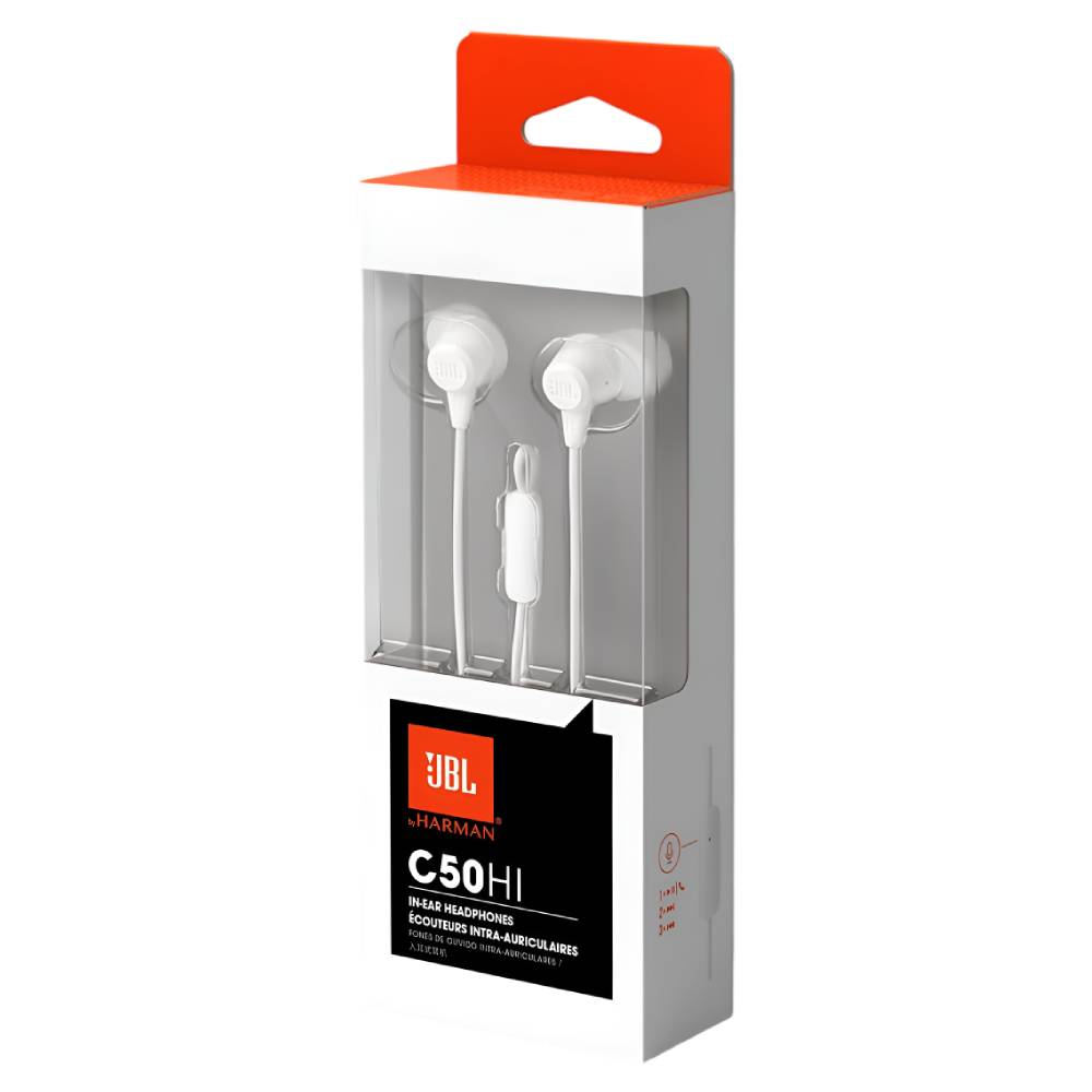 JBL C50HI In-Ear Headphones – White
