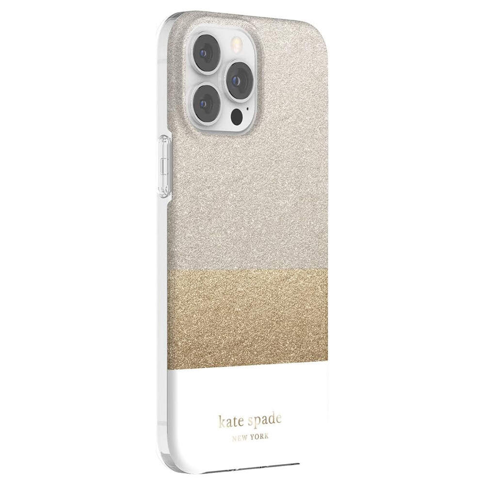 Kate Spade New York Protective Case For iPhone 13 Pro - Glitter Block White