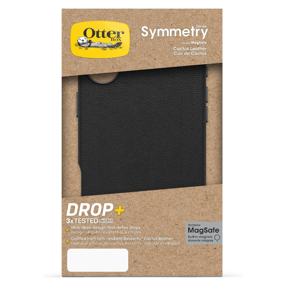 OtterBox Symmetry Cactus MagSafe Leather Case For iPhone 16 Plus – Noir Ash