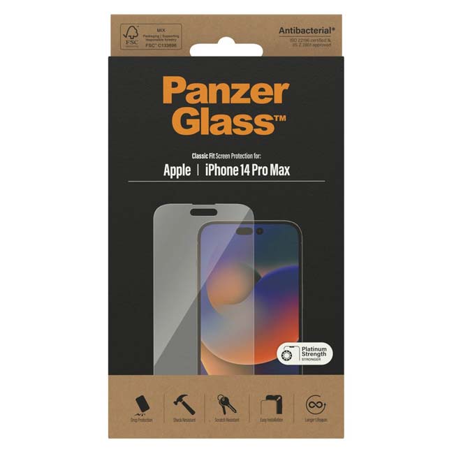 PanzerGlass Classic Fit Screen Protector For iPhone 14 Pro Max - Clear