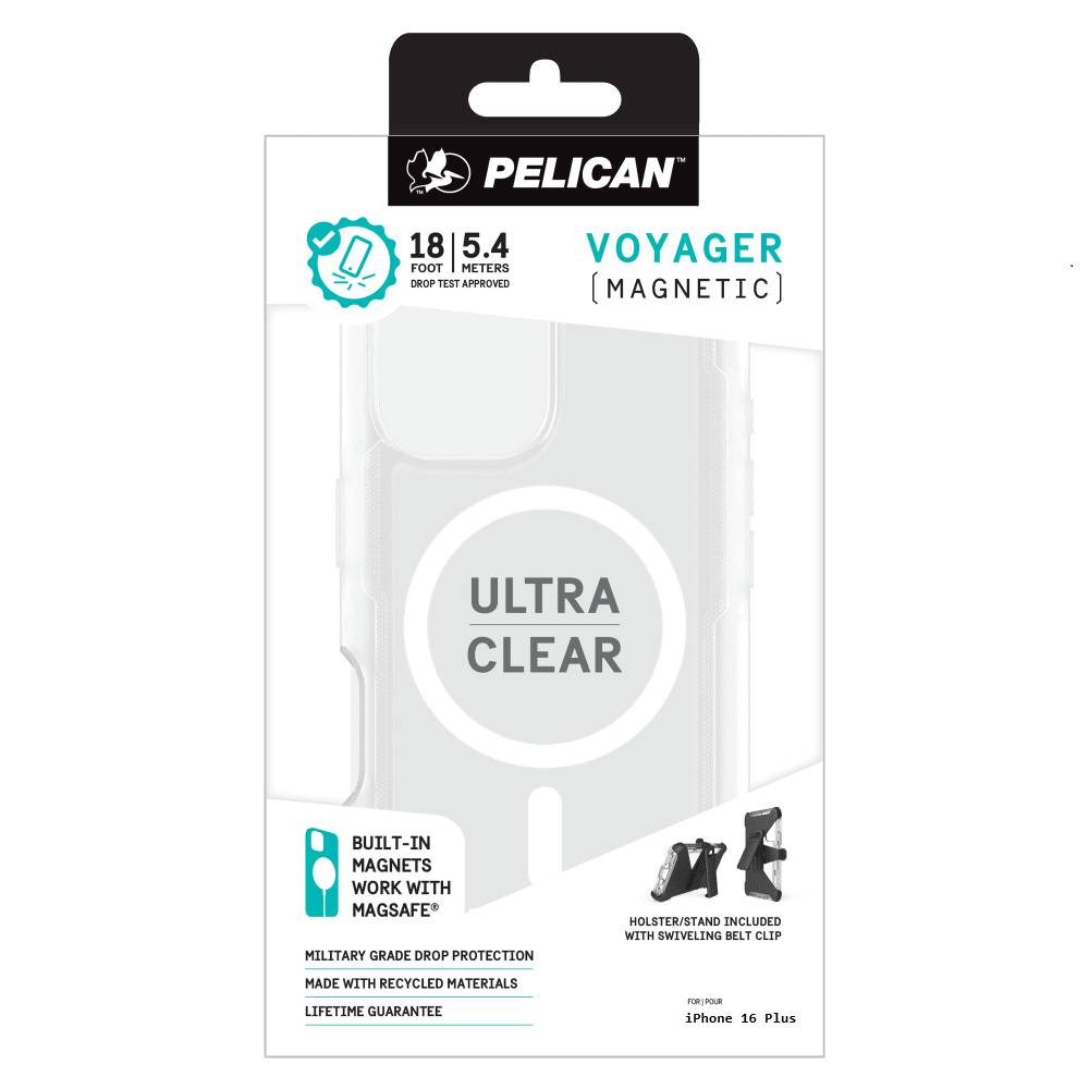 Pelican Voyager MagSafe Case For iPhone 16 Plus - Clear