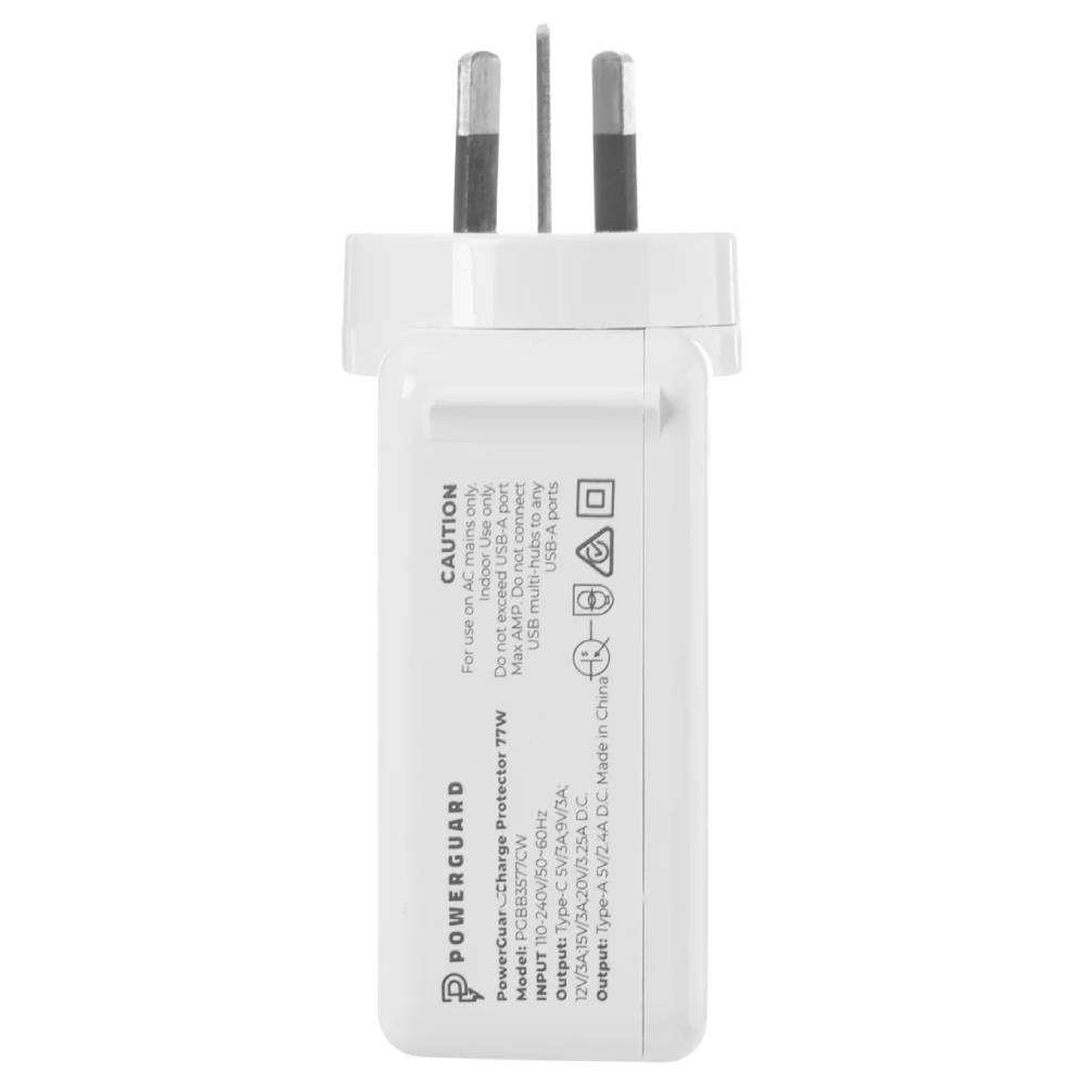 Powerguard Charge Protector 77W USB-C + USB-A (White)