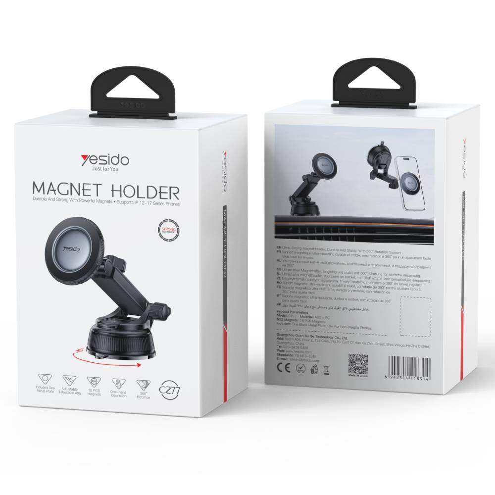 YESIDO MAGNET HOLDER Durable And Strong With Povverful Magnets (Black) (C277)