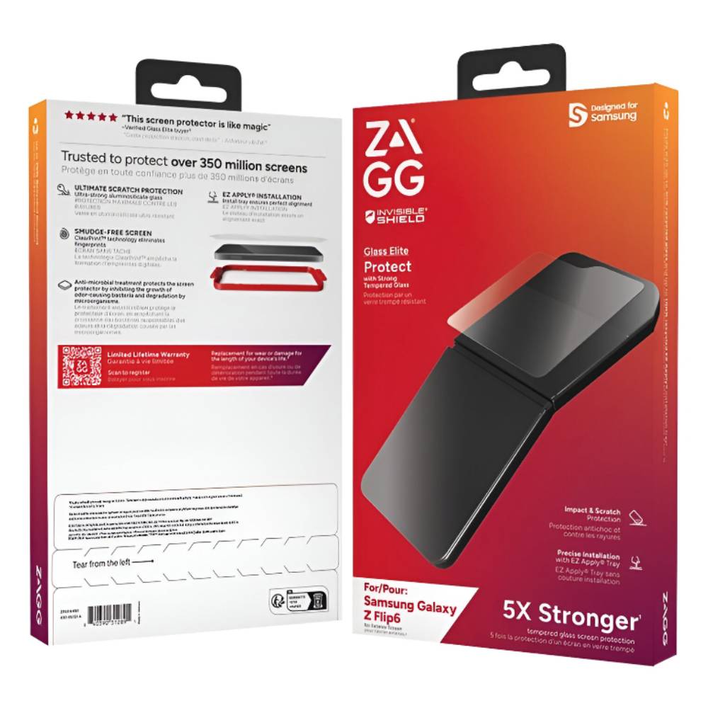 ZAGG Glass Elite Screen Protector Outside For Galaxy Z Flip6