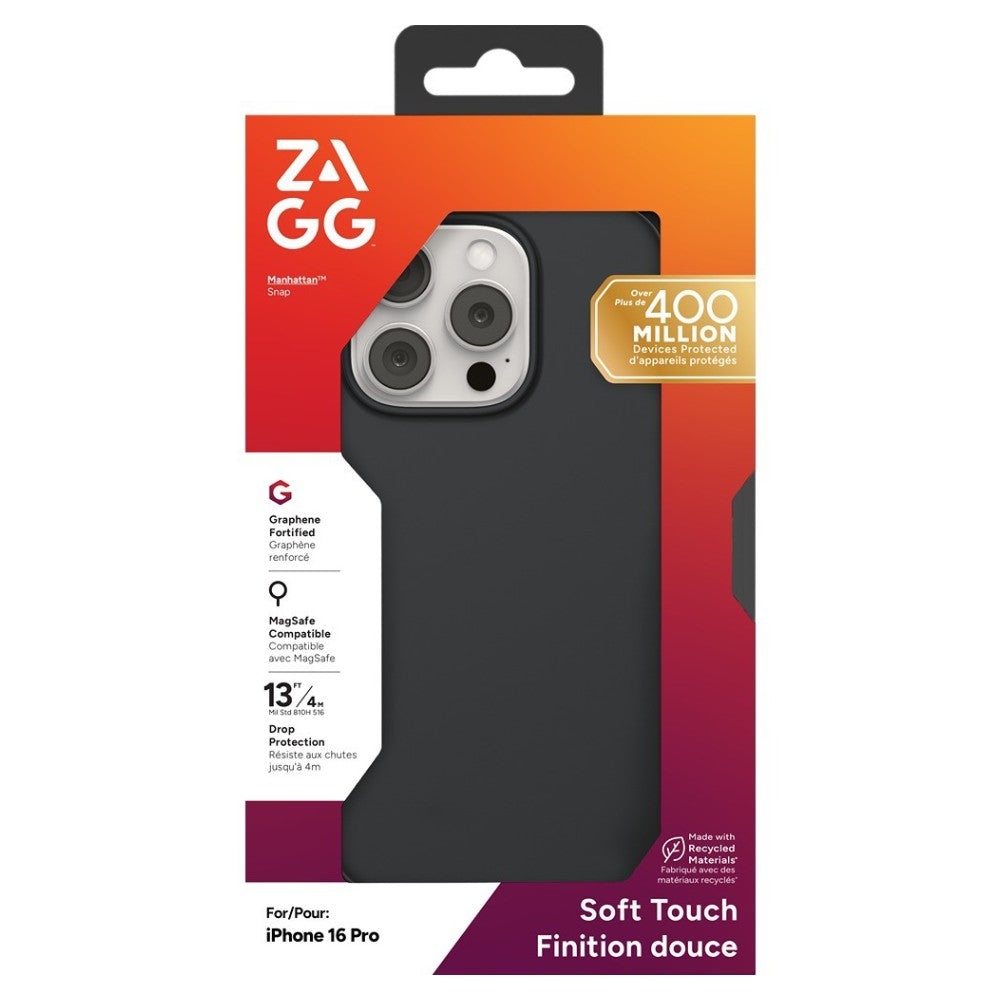 ZAGG Manhattan Snap MagSafe Case For iPhone 16 Pro - Black