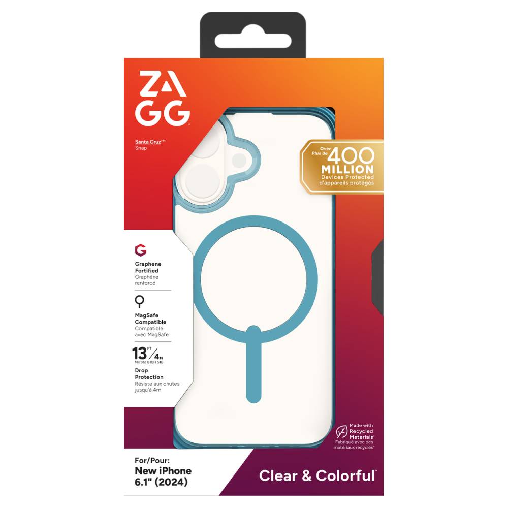 ZAGG Santa Cruz Snap MagSafe Case For iPhone 16 - Retro Blue