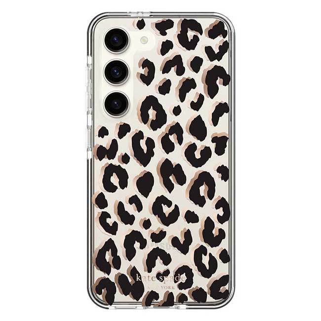 Kate Spade New York Defensive Hardshell Case For Galaxy S23 - City Leopard Black image 1