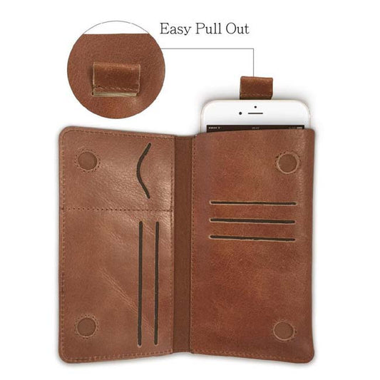 Urban Universal All-in-1 Wallet Case with Card Slots For 4.7-inch Mobile Phones - Tan image 2