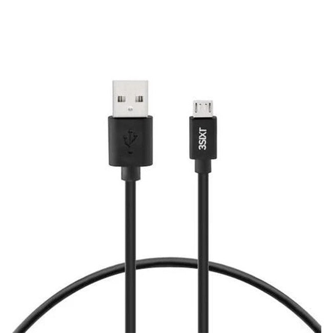 3sixT Car Charger 5.4A + USB-A To Micro USB Cable 1m (Black)