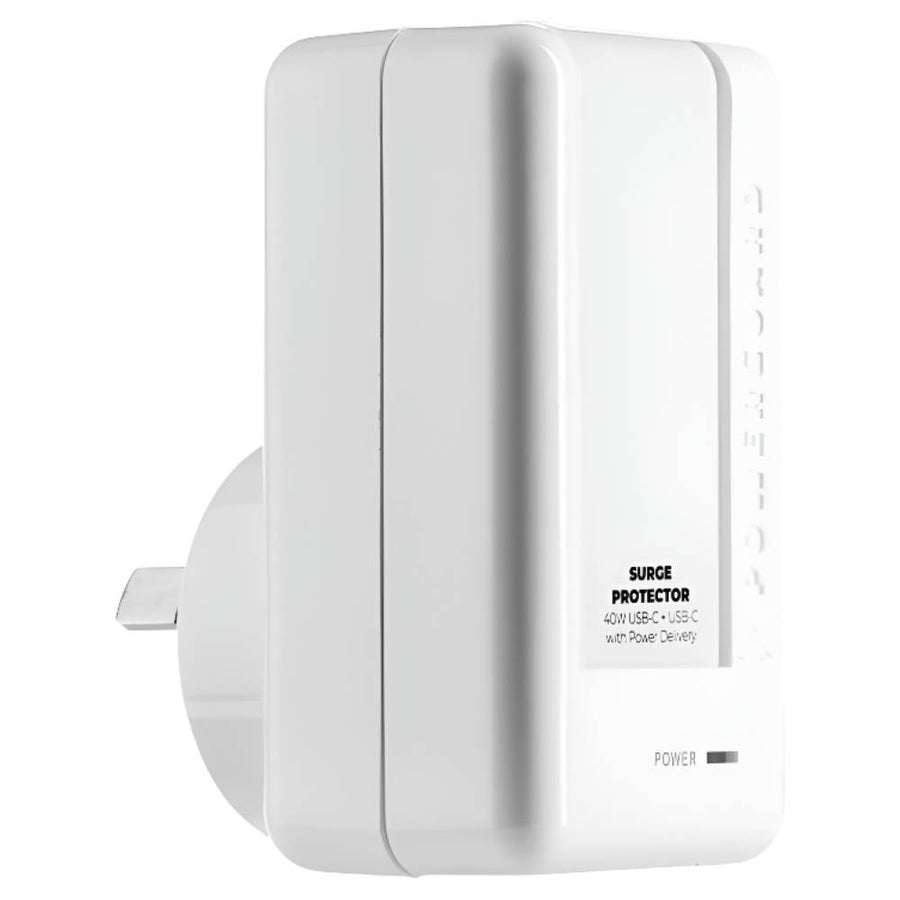3sixT PowerGuard Surge Protector 40W USB-C + USB-C (White)