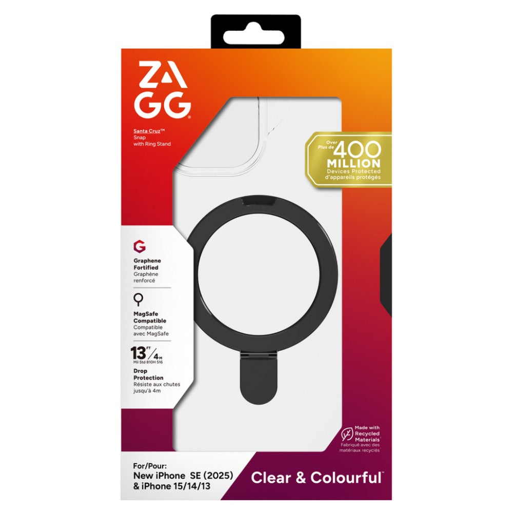 ZAGG Santa Cruz Snap Stand Magsafe Case For iPhone 16e/15/14/13 - Black image 3