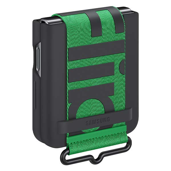 Samsung Silicone Cover with Strap For Galaxy Z Flip4 - Black image 2
