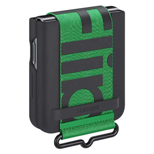 Samsung Silicone Cover with Strap For Galaxy Z Flip4 - Black image 2