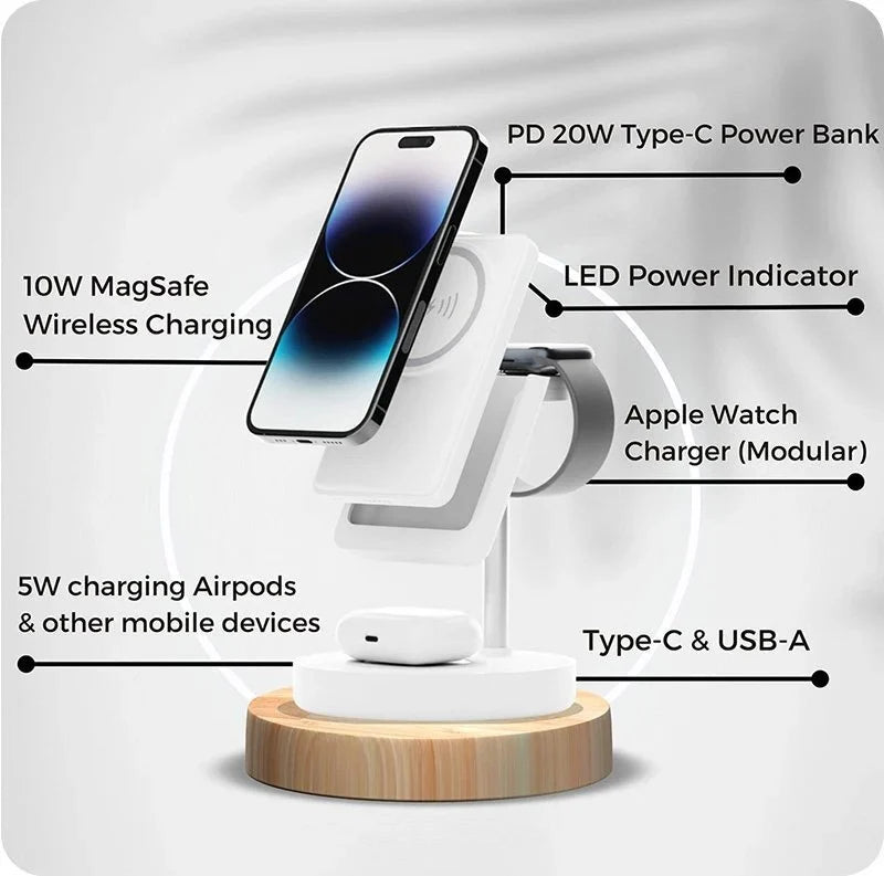 Urban 6-in-1 MagSafe M6 Wireless Charger Station – White
