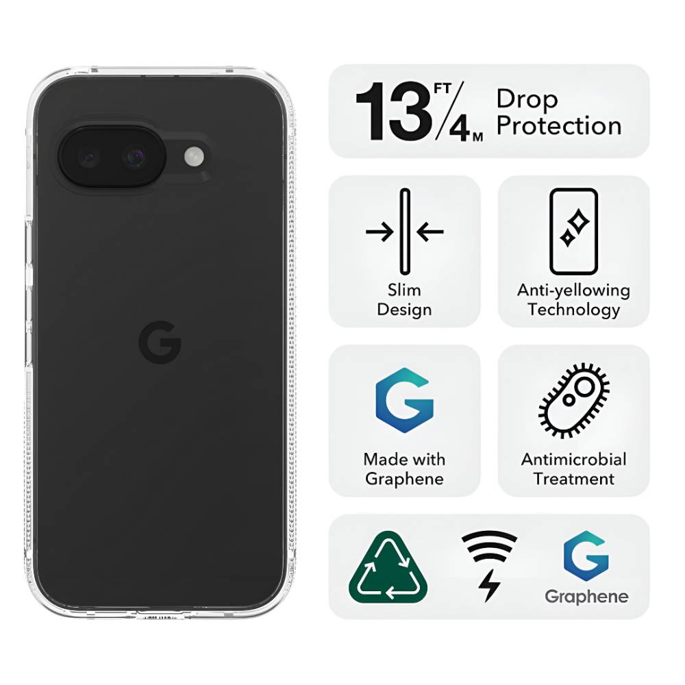 ZAGG Crystal Palace Case &amp; Glass Elite Bundle For Google Pixel 9A - Clear image 1