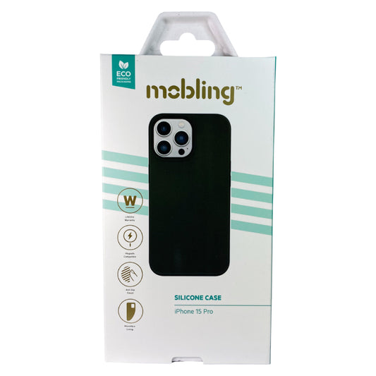 Mobling Silicone Liquid MagSafe Case For iPhone 15 Pro - Black
