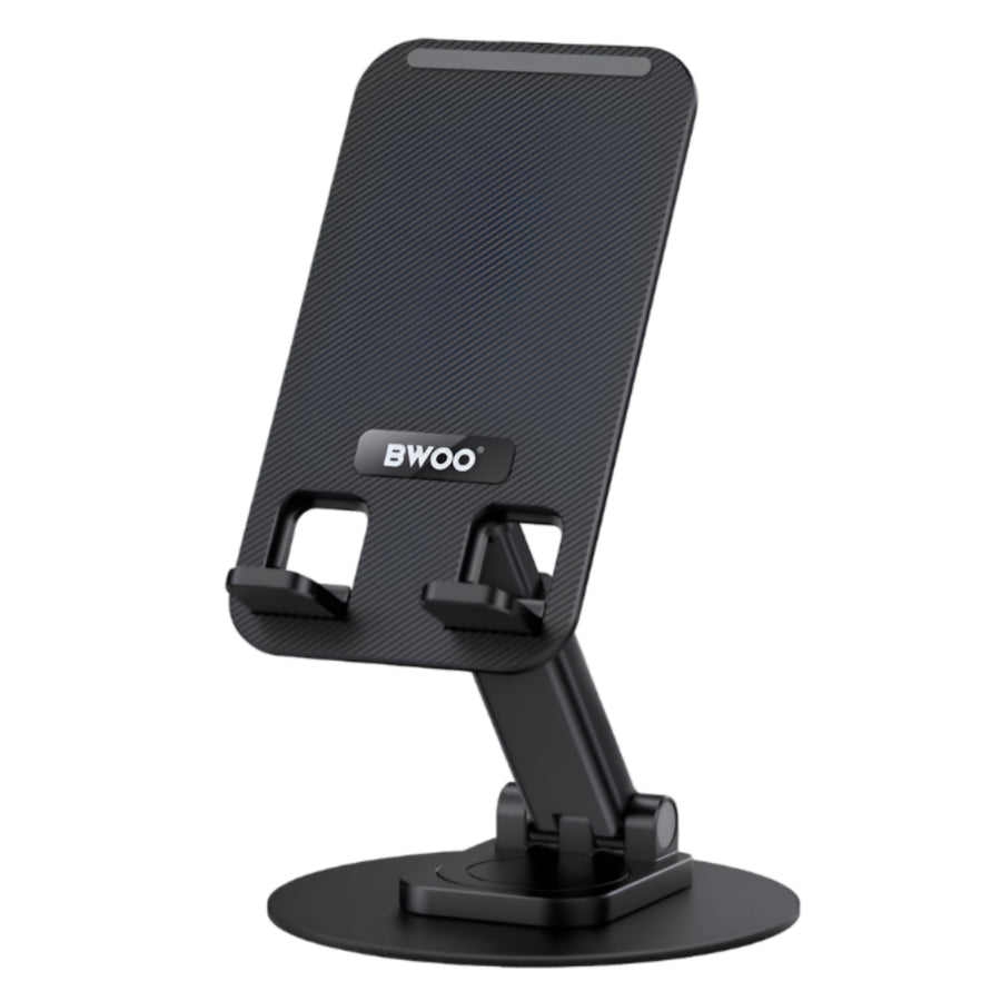 BWOO Foldable Desktop Phone Holder 360 Rotatable Desktop – Black [BO-ZJ132]