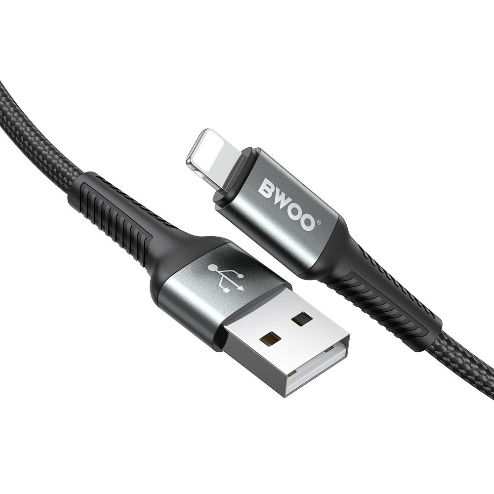 BWOO USB-A to Lightning Fast Charging Data Cable (2M)(BO-X288L-2M) – Black
