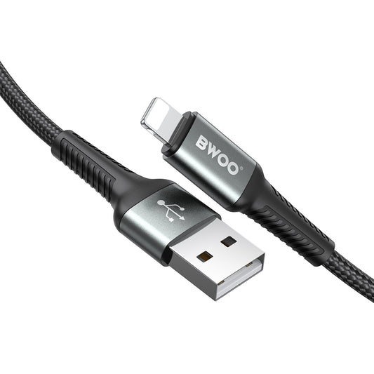 BWOO USB-A to Lightning Fast Charging Data Cable (2M)(BO-X288L-2M) – Black