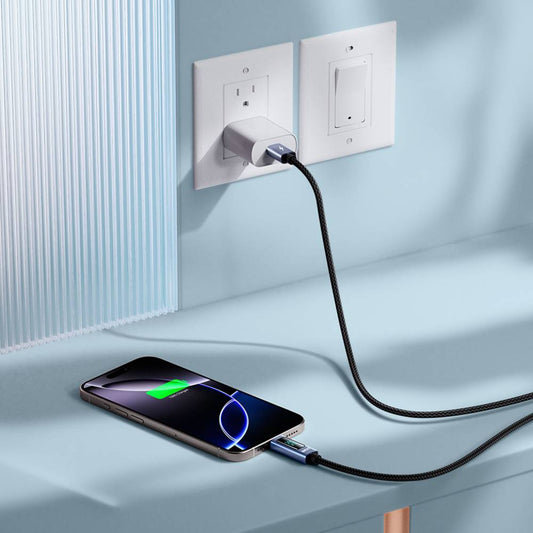 BWOO Type-C To Lightning Charging Cable with LED Display 30W (1M) – Black [BO-X323C-L]