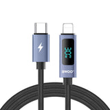 BWOO Type-C To Lightning Charging Cable with LED Display 30W (1M) – Black [BO-X323C-L]