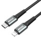 BWOO USB-C to Lightning Braided Fast Charging Cable PD 27W (2M) – Black [BO-X288C-L-2M]