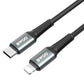 BWOO USB-C to Lightning Braided Fast Charging Cable PD 27W (3M) – Black [BO-X288C-L-3M]