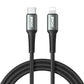 BWOO USB-C to Lightning Braided Fast Charging Cable PD 27W (3M) – Black [BO-X288C-L-3M]