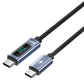 BWOO USB-C to USB-C Charging Cable with LED Display 65W (1M) – Black [BO-X323C-C]