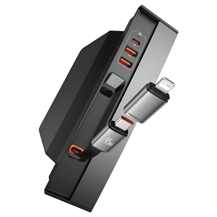 Baseus T-Space Hub for Tesla Model 3/Y with Retractable 45W USB-C Cable – Black
