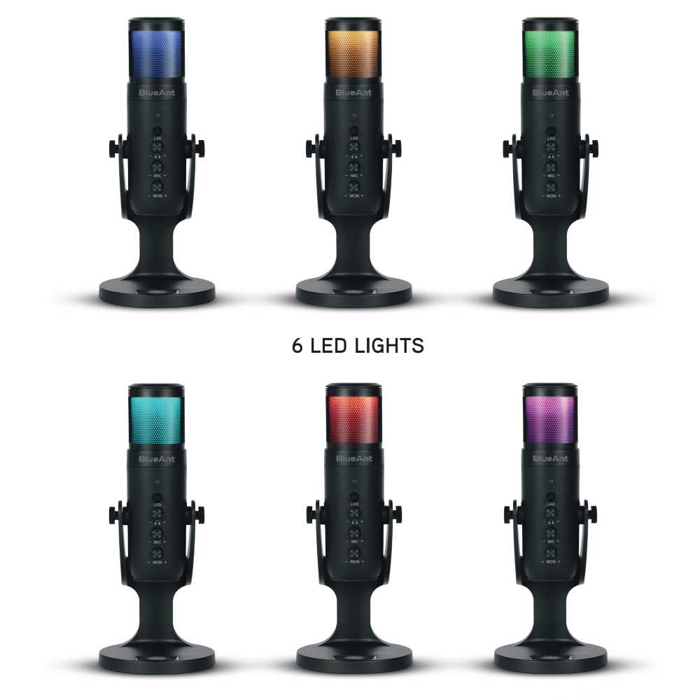 BlueAnt StreamX USB Microphone with LED Lights