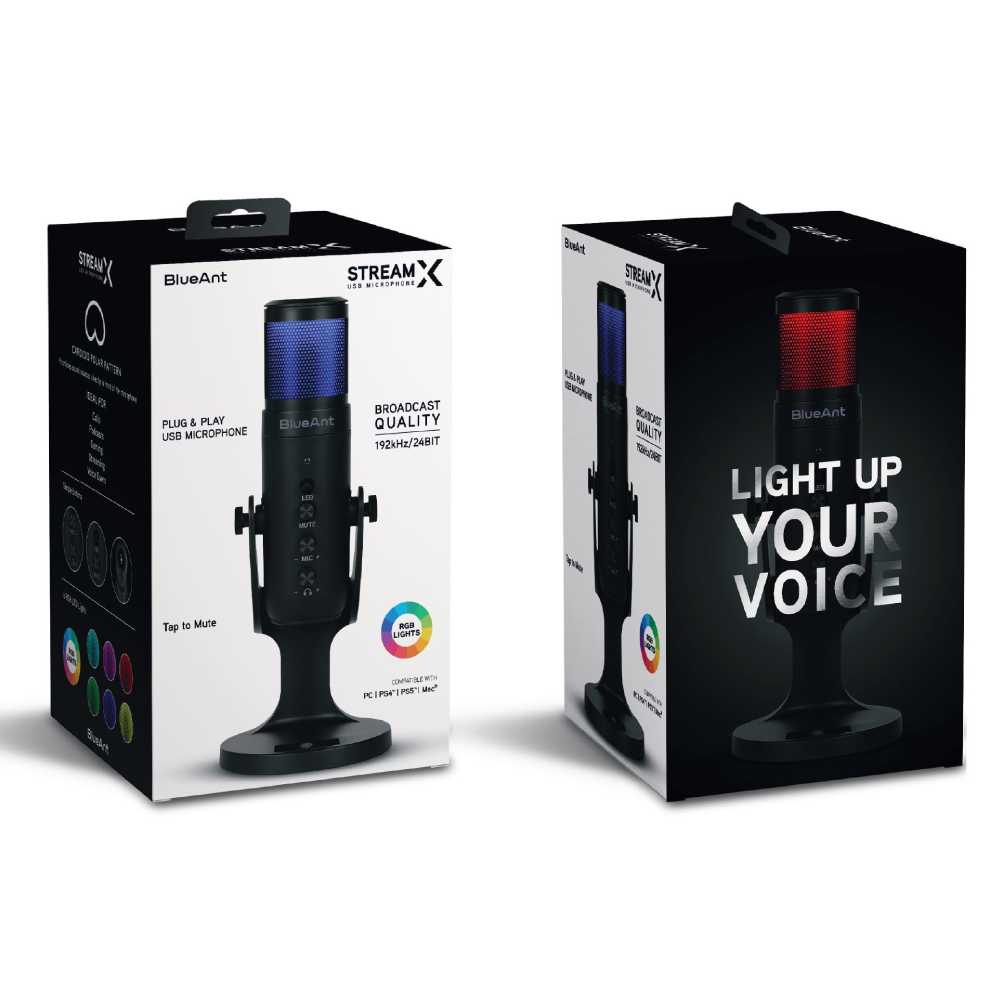 BlueAnt StreamX USB Microphone with LED Lights