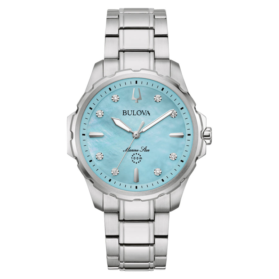 Bulova Marine Star Luxury Diamond Stainless Steel Women's Watch (96P248)