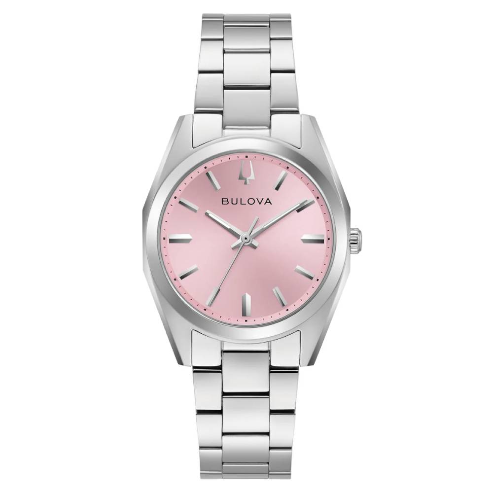 Bulova Classic Surveyor Quartz Ladies Pink Dial Women’s Watch (96L348)