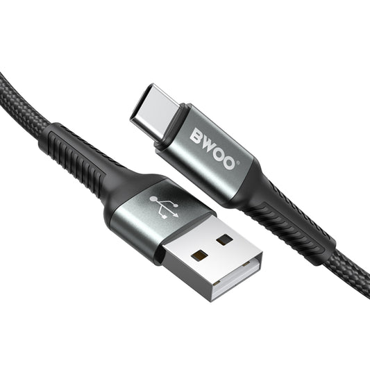 BWOO USB-A to Type-C Fast Charging Data Cable (2M)(BO-X288C-2M) – Black