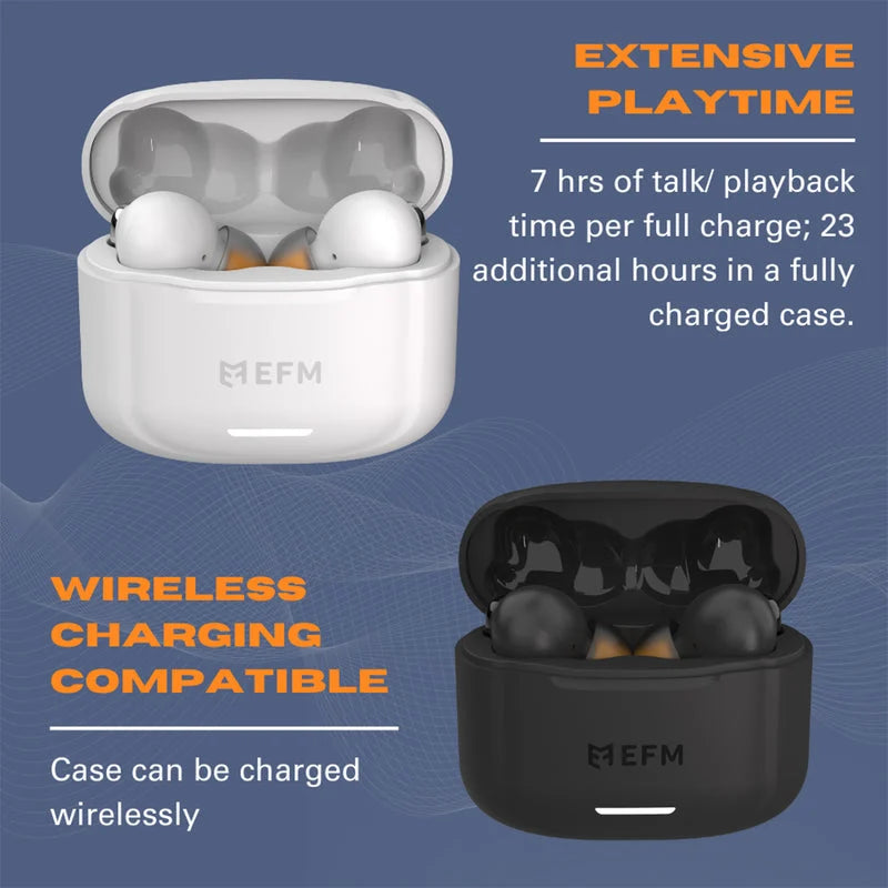 EFM New Orleans TWS Earbuds with Active Noise Cancelling - White