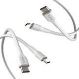 EFM USB-C Braided Cable Twin Pack - 1M With 60W Power Throughput - White