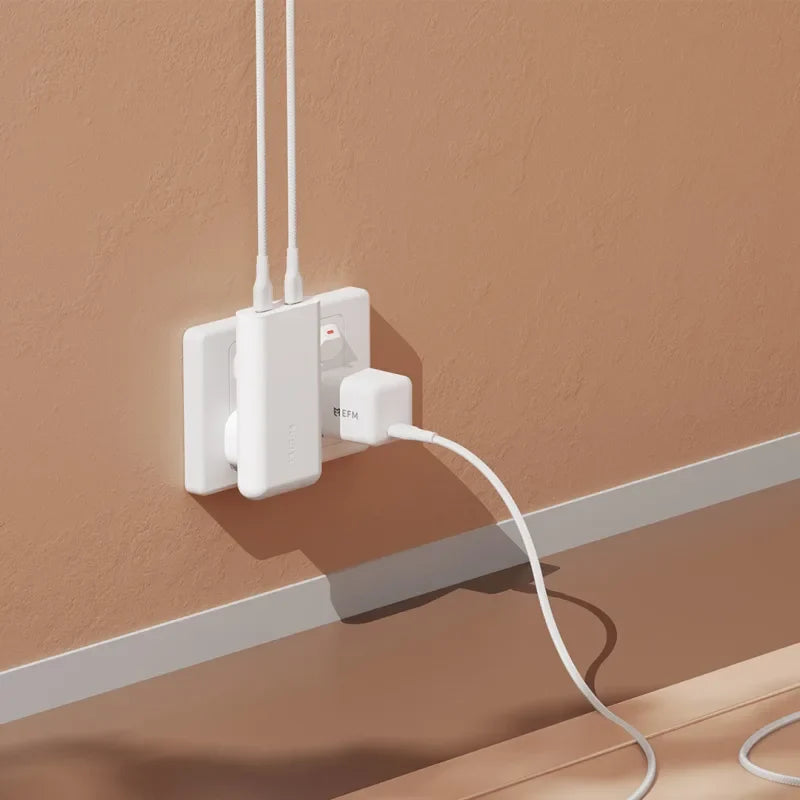 EFM USB-C Braided Cable Twin Pack - 1M With 60W Power Throughput - White