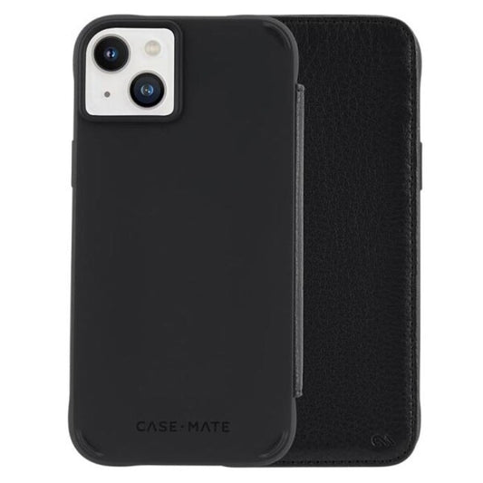 Case-Mate Leather Wallet MagSafe Case For iPhone 14 Plus - Black