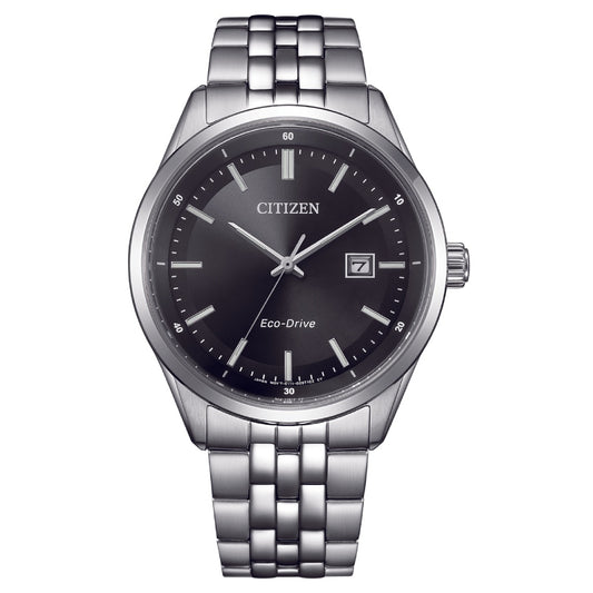 Citizen Eco-Drive Classic Black Dial Stainless Steel Men’s Watch (BM7560-59E)