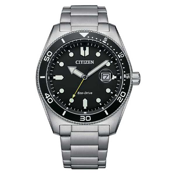 Citizen Eco-Drive Black Dial Stainless Steel Dress Men’s Watch (AW1760-81E)