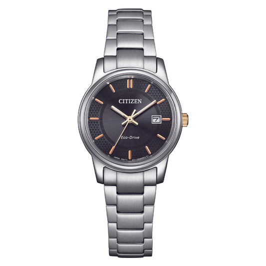 Citizen Eco-Drive Black Dial Stainless Steel Women's Watch (EW2317-76E)